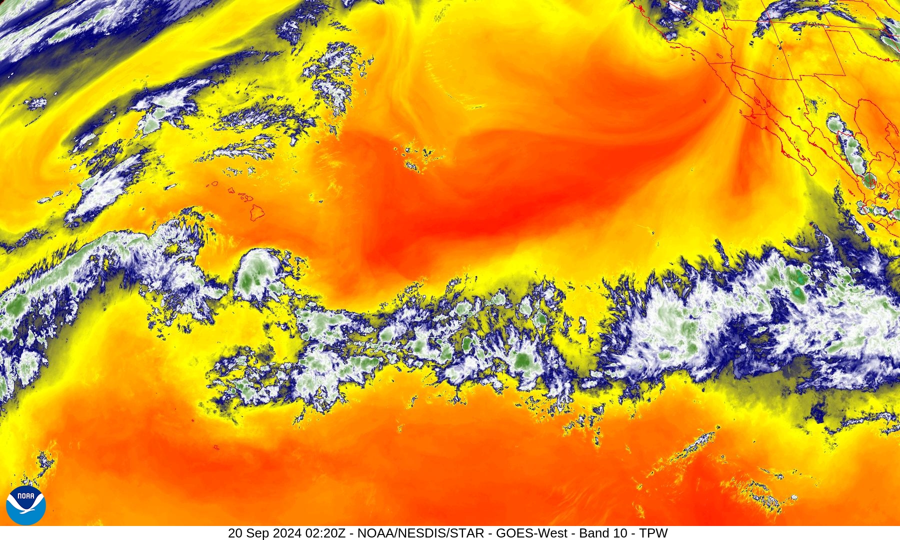 Band 10 - 7.3 µm - Lower-level Water Vapor - IR - 20 Sep 2024 - 0220 UTC