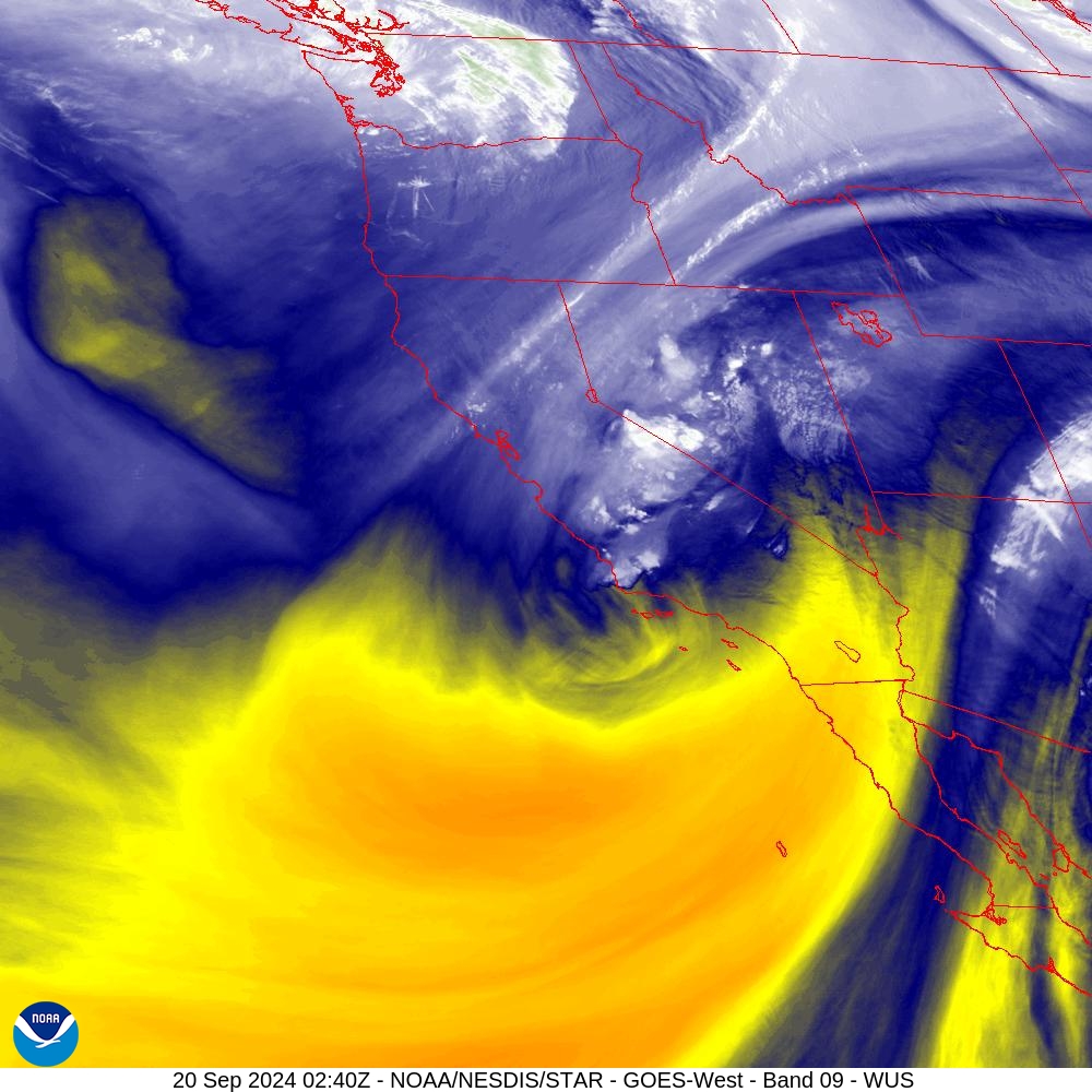 Band 9 - 6.9 µm - Mid-Level Water Vapor - IR  - 20 Sep 2024 - 0240 UTC