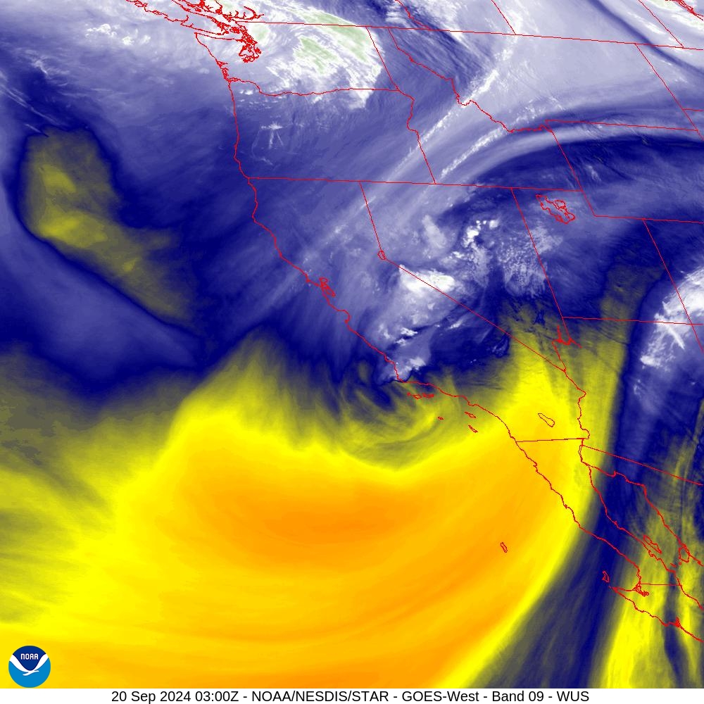 Band 9 - 6.9 µm - Mid-Level Water Vapor - IR  - 20 Sep 2024 - 0300 UTC