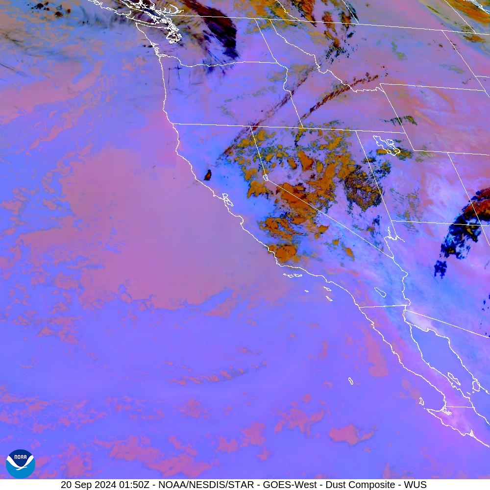 Tropospheric Dust Content - RGB for identifying tropospheric dust - 20 Sep 2024 - 0150 UTC