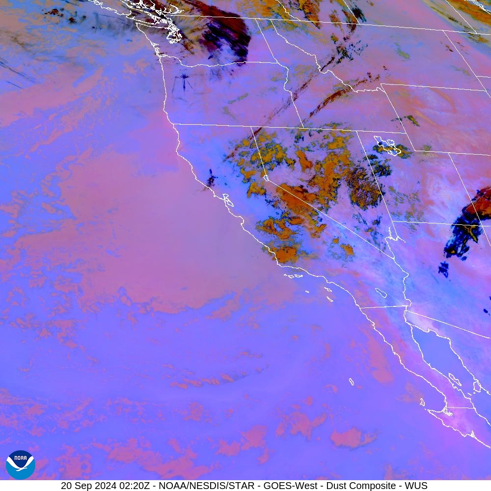 Tropospheric Dust Content - RGB for identifying tropospheric dust - 20 Sep 2024 - 0220 UTC