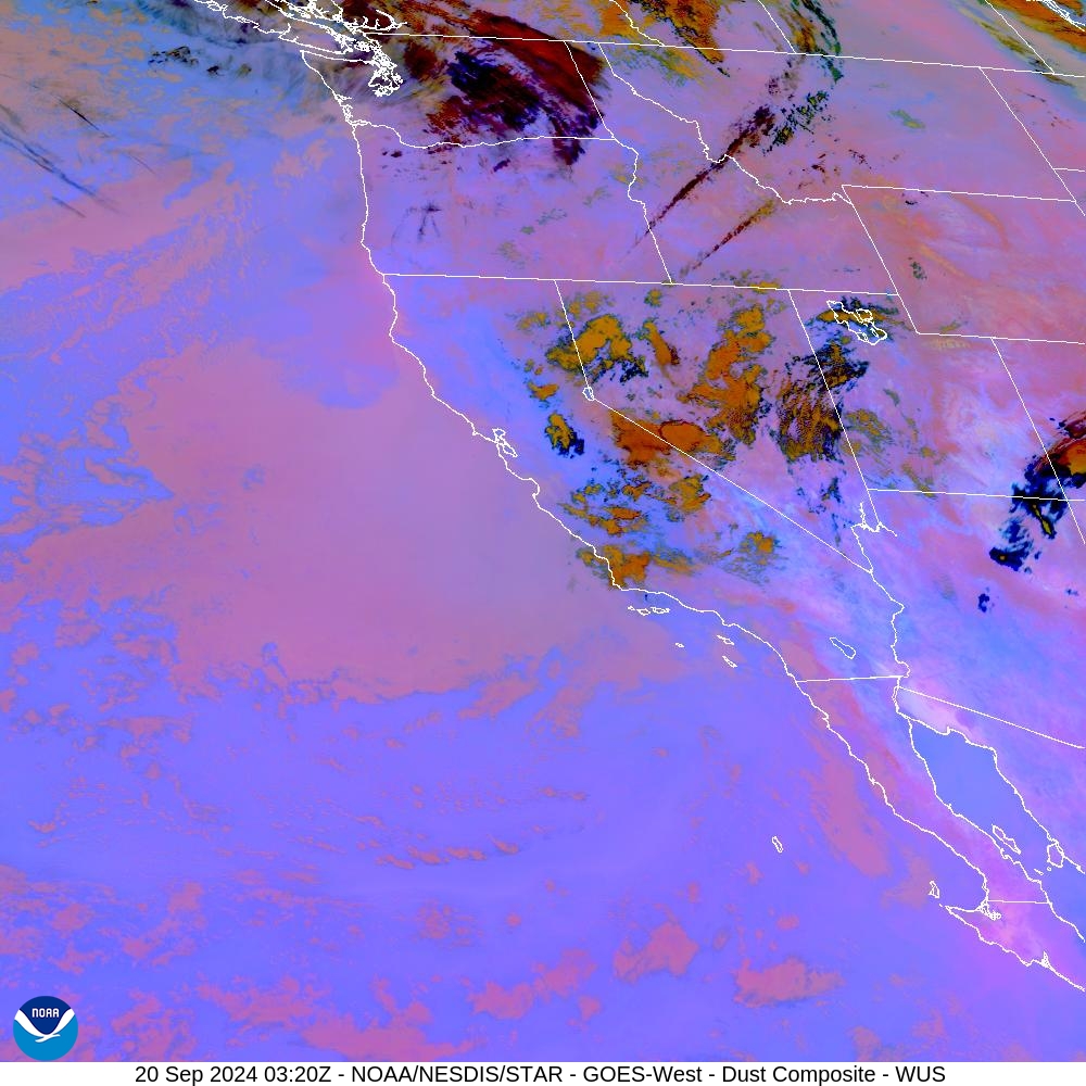 Tropospheric Dust Content - RGB for identifying tropospheric dust - 20 Sep 2024 - 0320 UTC