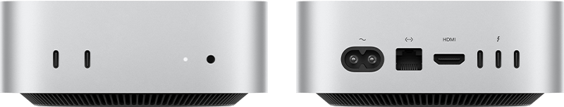 Avant et arrière du Mac mini (2024).