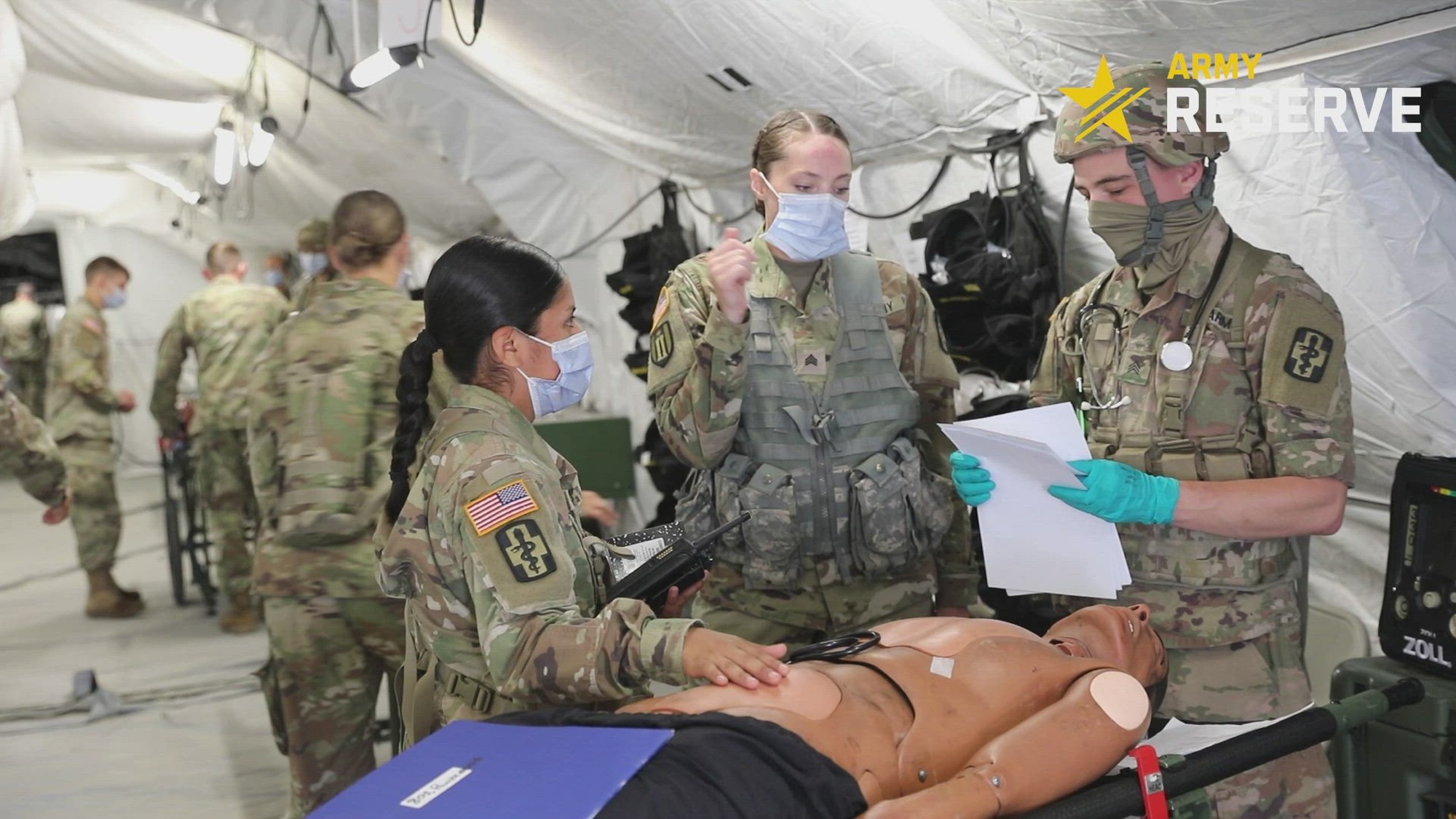 U.S. Army Reserve Lt. Col. Rachael Gabbard, 801st Field Hospital Commander, talks about the units mission is during Regional Medic exercise at Fort. McCoy, Wis. on July 20-25, 2024. (U.S. Army Reserve Video by Spc. Ronald D. Bell)