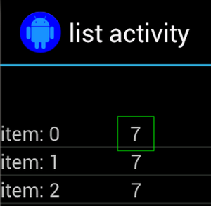 A list activity showing 3 copies of the same view element
     inside a 3-item list