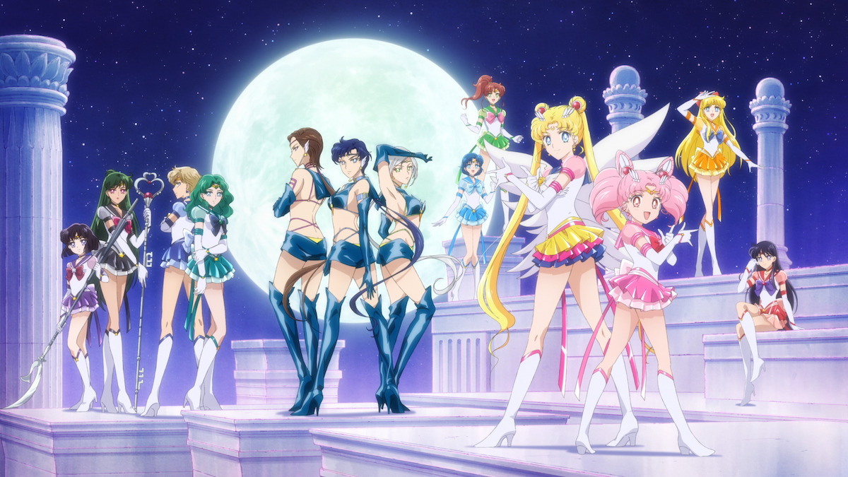 Characters stand together in 'Pretty Guardian Sailor Moon Cosmos The Movie'