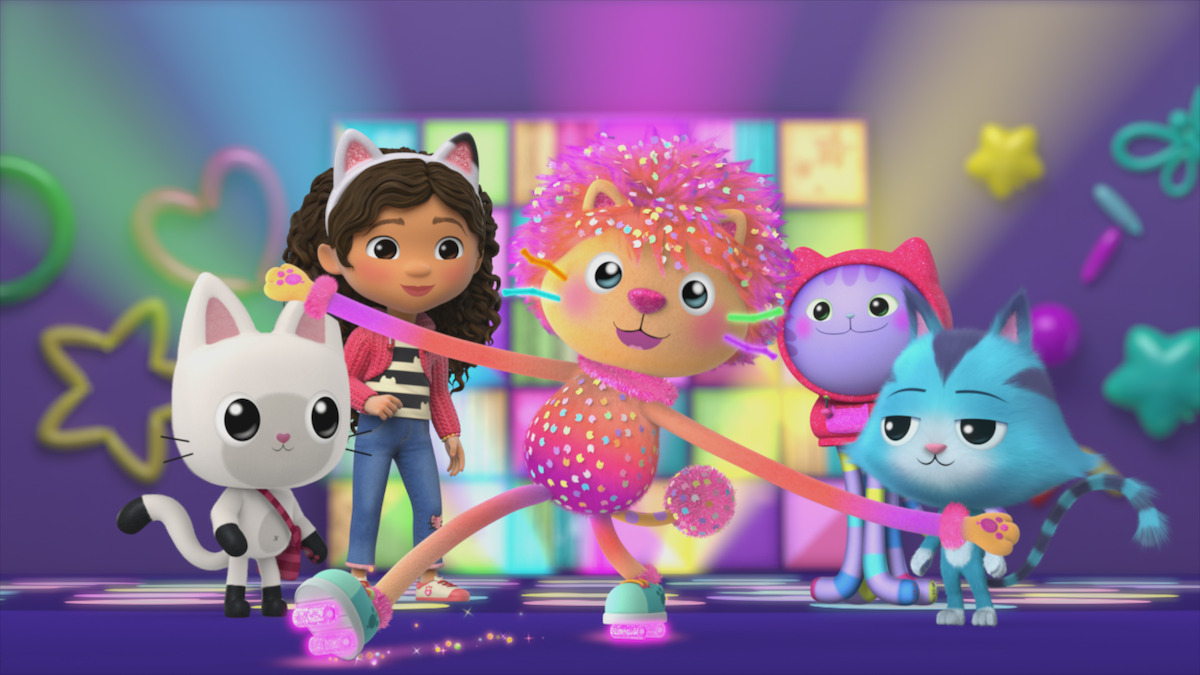 Gabby and friends dance in 'Gabby's Dollhouse'