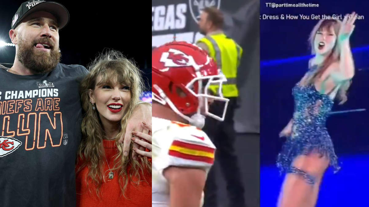 Taylor Swift imitates boyfriend Travis Kelce’s Signature finger pose at her concert