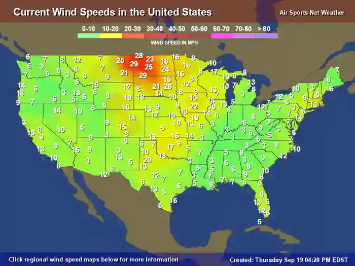 Current Wind Speed Map