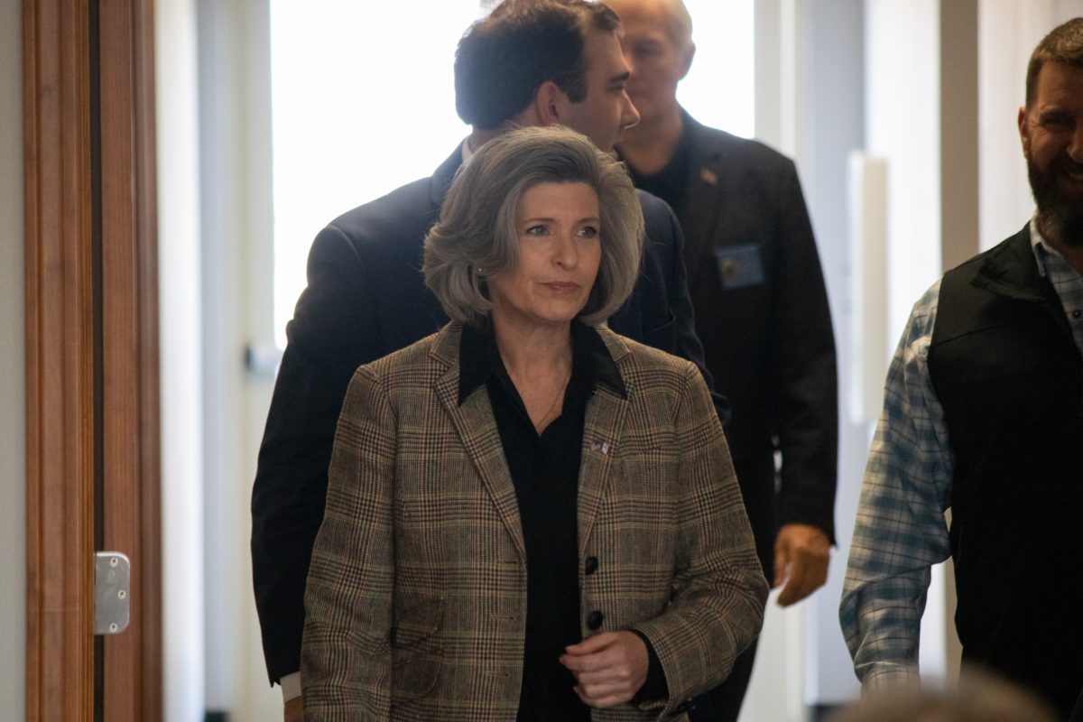 U.S. Sen. Joni Ernst (R-Iowa) before her meeting on Feb. 23 in Boone, IA