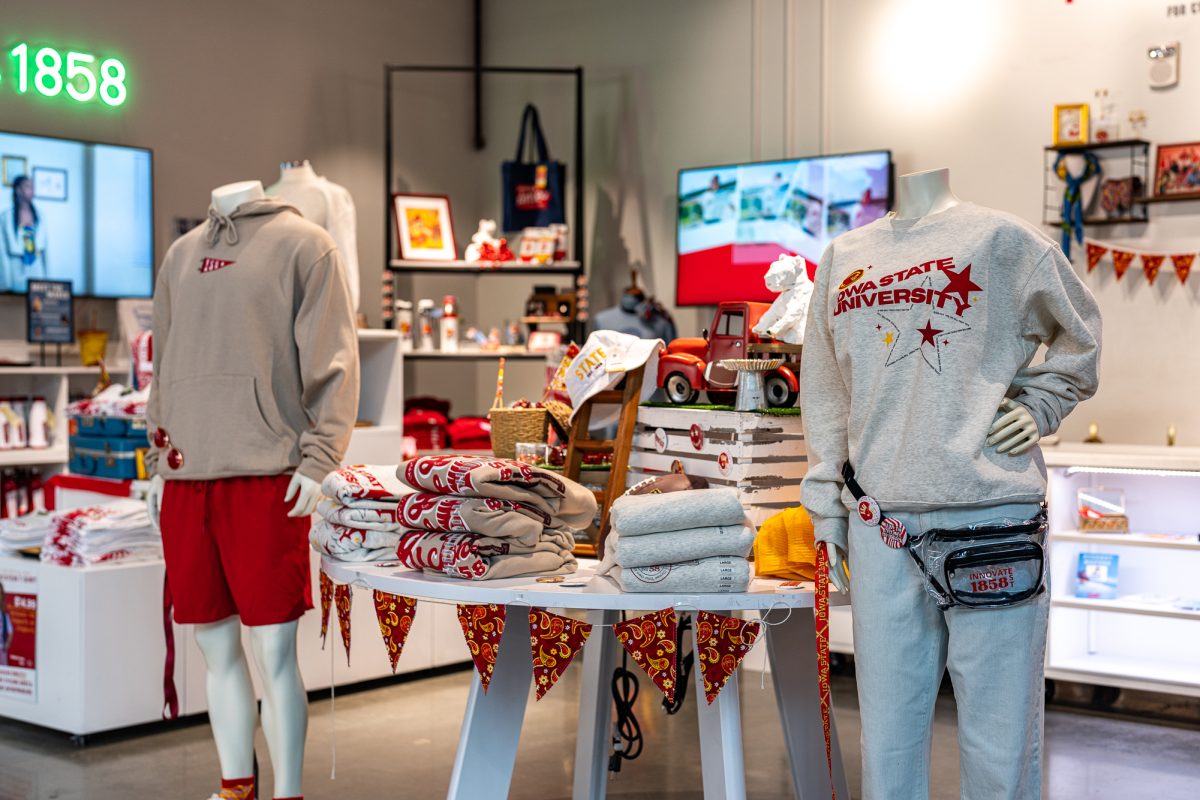 Iowa States new Cyclone clothing collection located in the Innovate 1858 store, Student Innovation Center, Sept. 11, 2024.