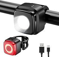 OnMeto Fahrradlicht Set, IPX5 Wasserdicht Frontfahrrad Lampe Rücklicht Fahrrad licht Set，USB Type-C Wiederaufladbares...