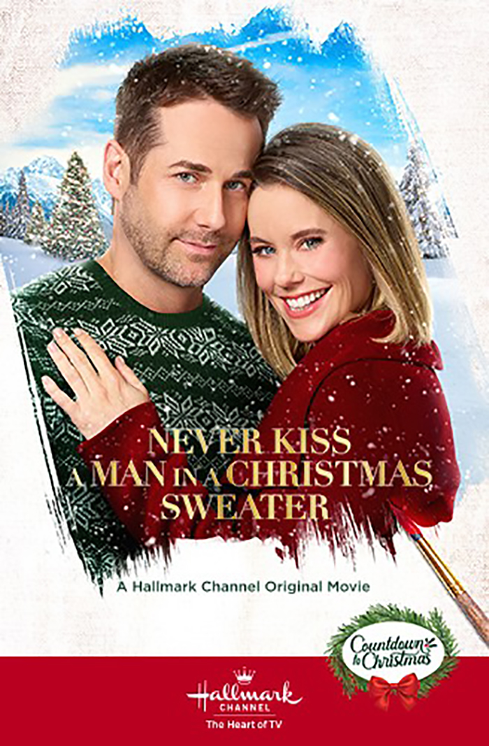 Ashley Williams and Niall Matter in Never Kiss a Man in a Christmas Sweater (2020)