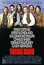 Charlie Sheen, Emilio Estevez, Dermot Mulroney, Kiefer Sutherland, Lou Diamond Phillips, and Casey Siemaszko in Young Guns (1988)