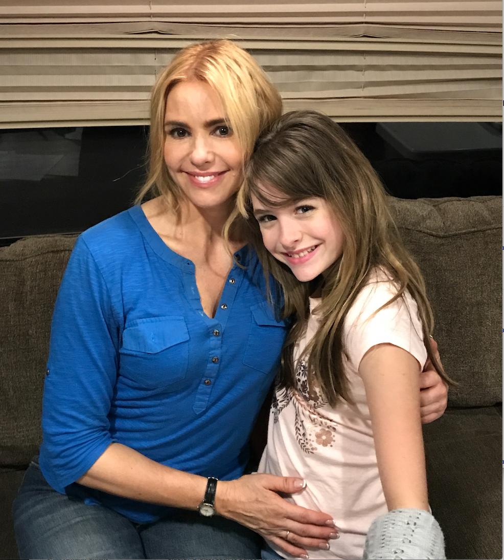 Olivia d'Abo and Afra Sophia Tully on the set of Millennial Rules