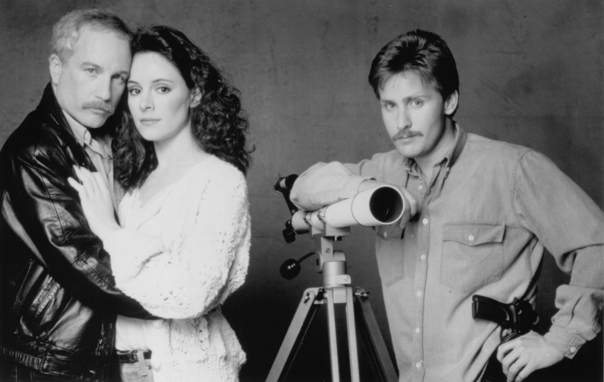 Richard Dreyfuss, Emilio Estevez, and Madeleine Stowe in Stakeout (1987)