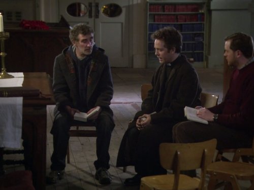 Steve Evets, Tom Hollander, and Miles Jupp in Rev. (2010)