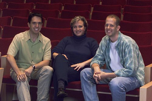 Darla K. Anderson, Pete Docter, and Lee Unkrich in Monsters, Inc. (2001)