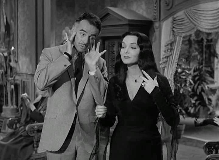 Lee Bergere and Carolyn Jones in The Addams Family (1964)