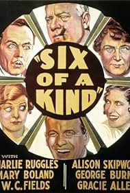 W.C. Fields, Gracie Allen, Mary Boland, George Burns, Charles Ruggles, and Alison Skipworth in Six of a Kind (1934)