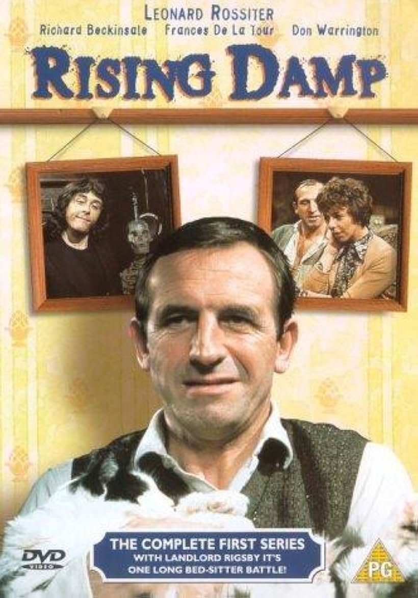 Richard Beckinsale, Frances de la Tour, and Leonard Rossiter in Rising Damp (1974)