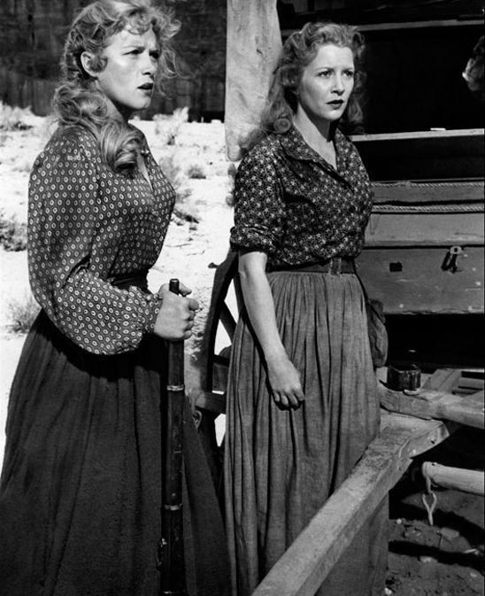 Julie Bishop and Denise Darcel in Westward the Women (1951)