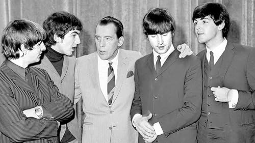 Paul McCartney, John Lennon, George Harrison, Ringo Starr, and Ed Sullivan in The Sixties (2014)