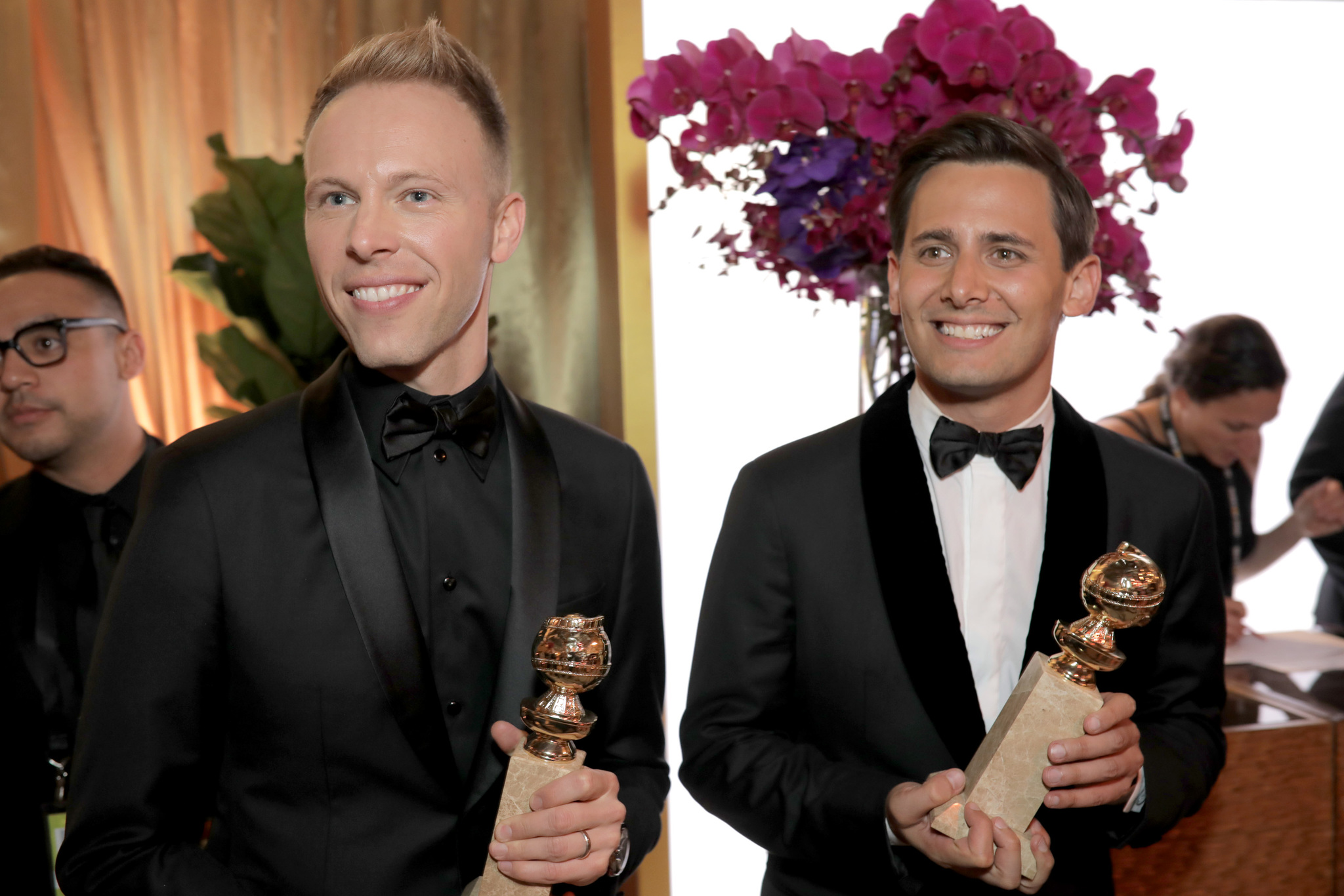 Justin Paul and Benj Pasek at an event for 75th Golden Globe Awards (2018)