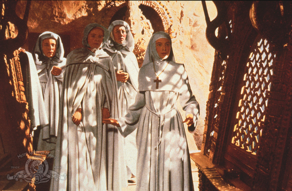 Deborah Kerr, Judith Furse, Jenny Laird, and Flora Robson in Black Narcissus (1947)