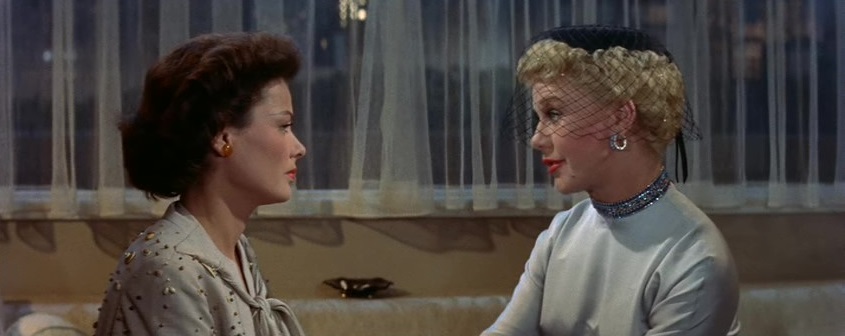 Gene Tierney and Ginger Rogers in Black Widow (1954)