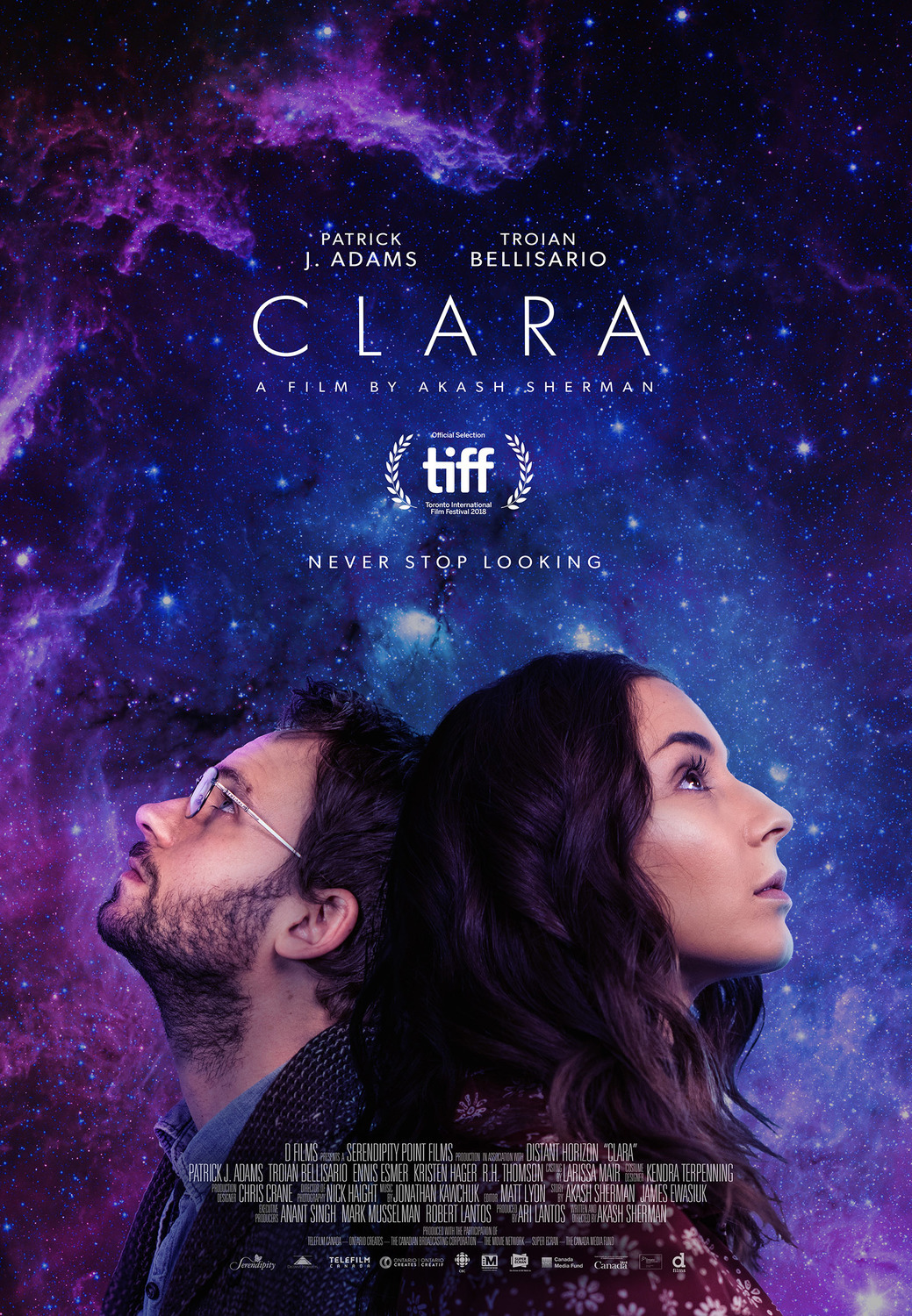 Troian Bellisario and Patrick J. Adams in Clara (2018)