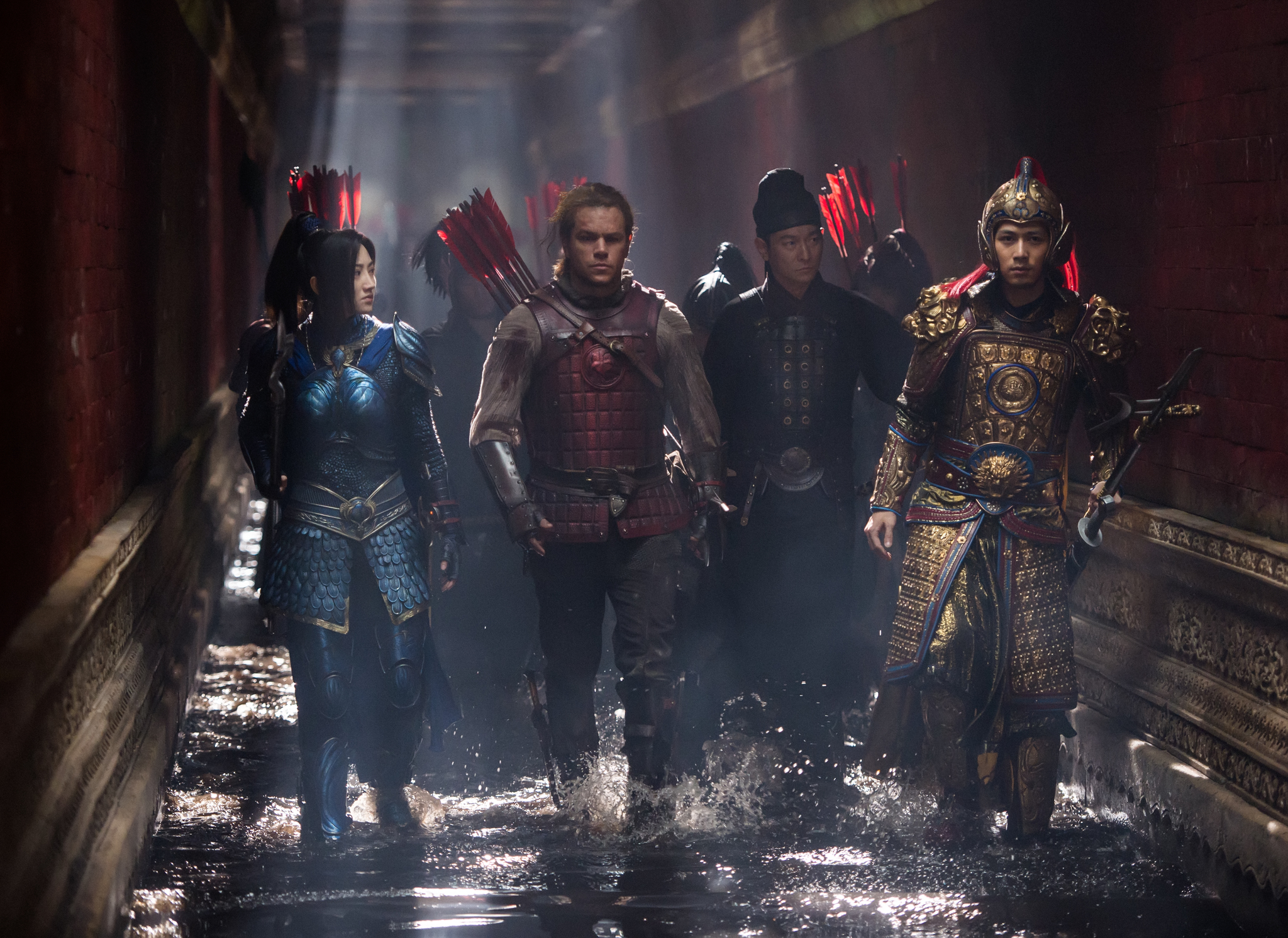 Matt Damon, Andy Lau, Tian Jing, and Cheney Chen in The Great Wall (2016)