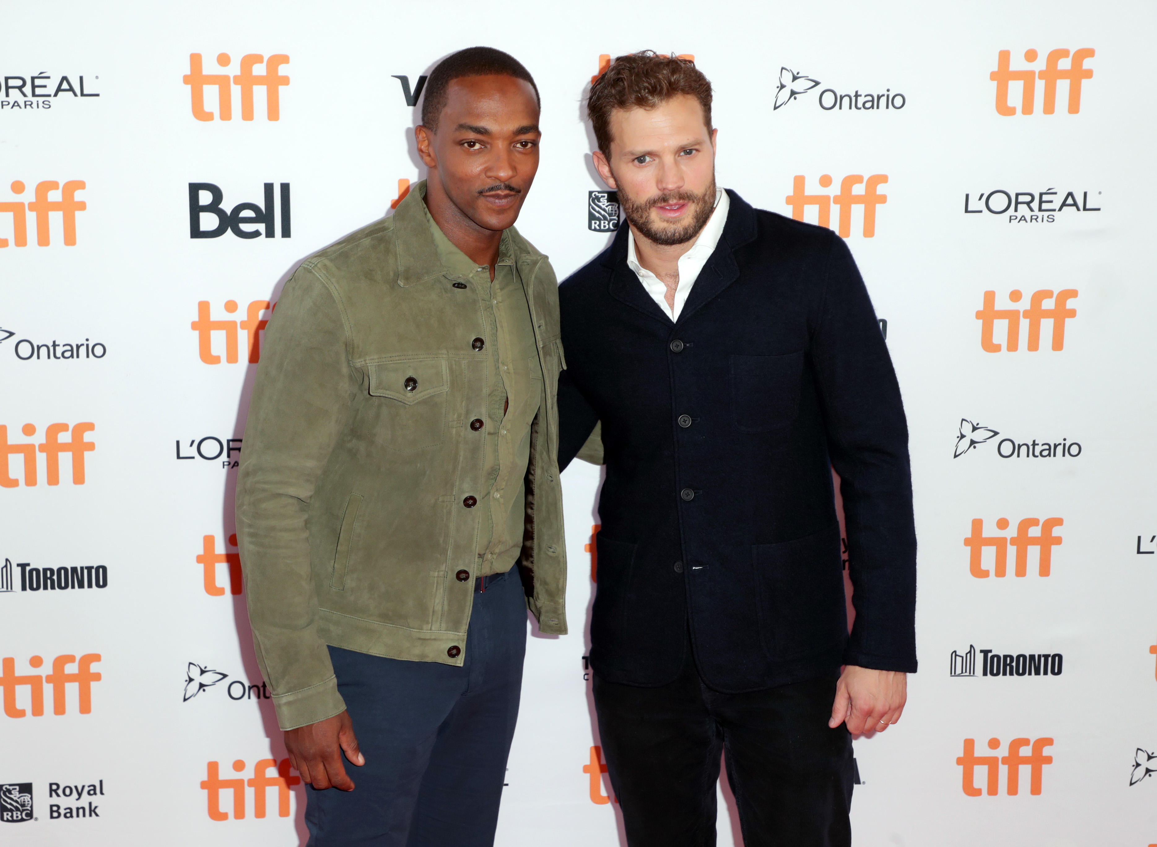 Anthony Mackie and Jamie Dornan at an event for Synchronic (2019)