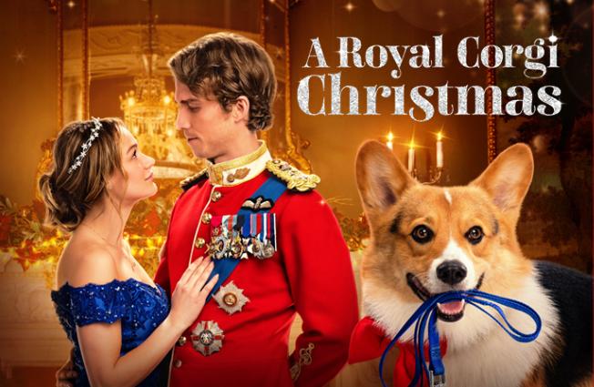 Hunter King and Jordan Renzo in A Royal Corgi Christmas (2022)