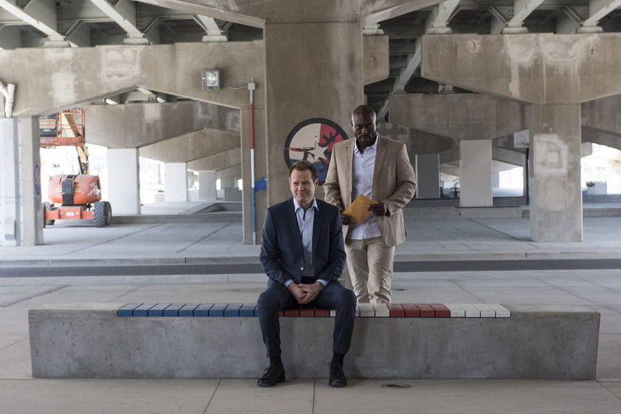 Jack Coleman and Jimmy Jean-Louis in Heroes Reborn (2015)