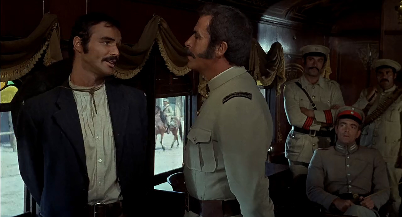 Burt Reynolds, Eric Braeden, Fernando Lamas, and Aldo Sambrell in 100 Rifles (1969)