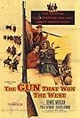 Richard Denning, Dennis Morgan, and Paula Raymond in The Gun That Won the West (1955)