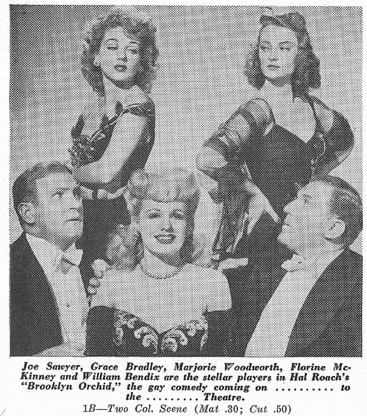 William Bendix, Grace Bradley, Florine McKinney, Joe Sawyer, and Marjorie Woodworth in Brooklyn Orchid (1942)