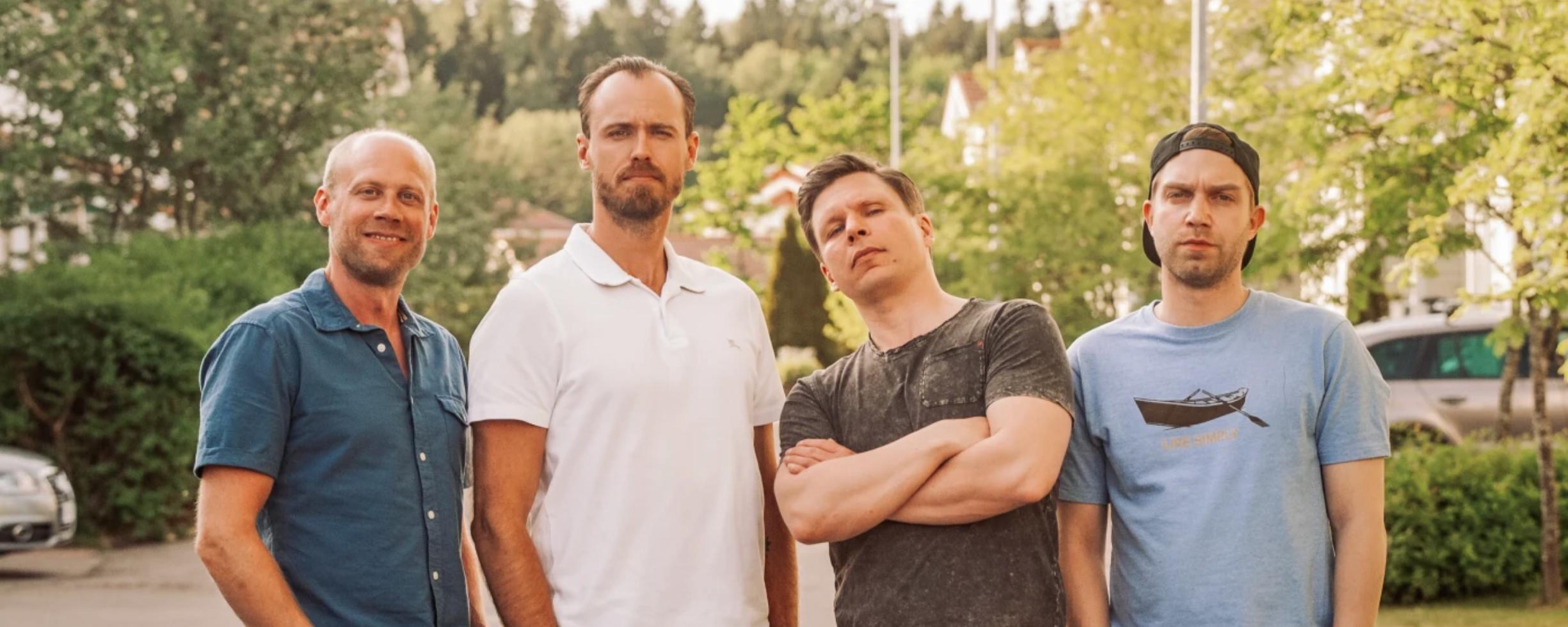 Eero Milonoff, Jarkko Niemi, Tommi Rantamäki, and Iikka Forss in Modernit miehet (2019)