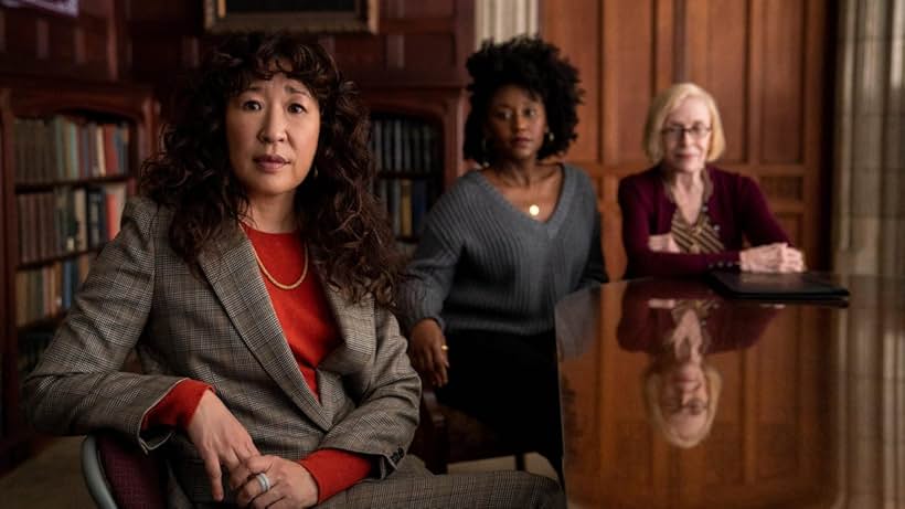 Sandra Oh, Holland Taylor, and Nana Mensah in The Chair (2021)