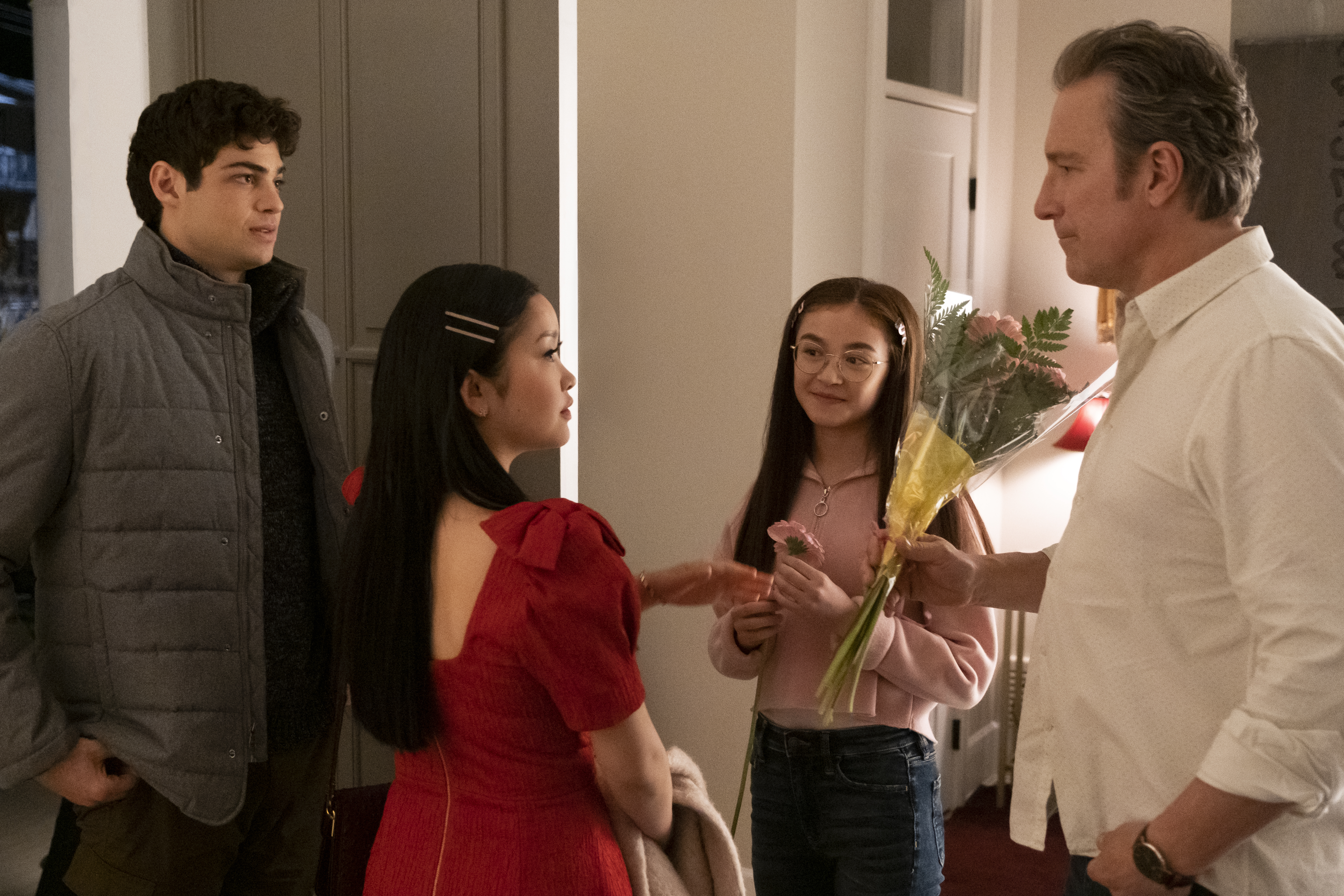 John Corbett, Noah Centineo, Lana Condor, and Anna Cathcart in To All the Boys: P.S. I Still Love You (2020)