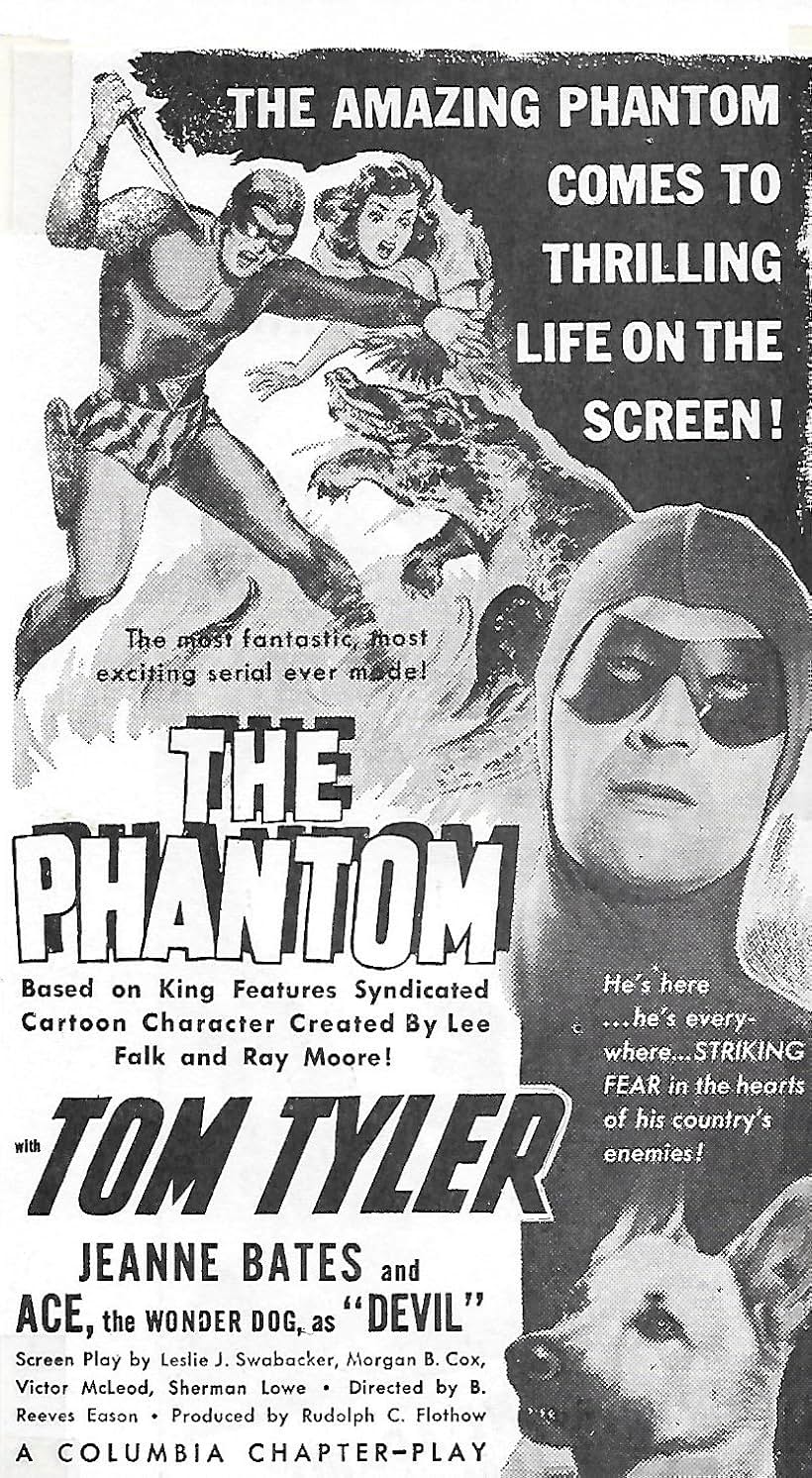 Jeanne Bates, Tom Tyler, and Ace the Wonder Dog in The Phantom (1943)