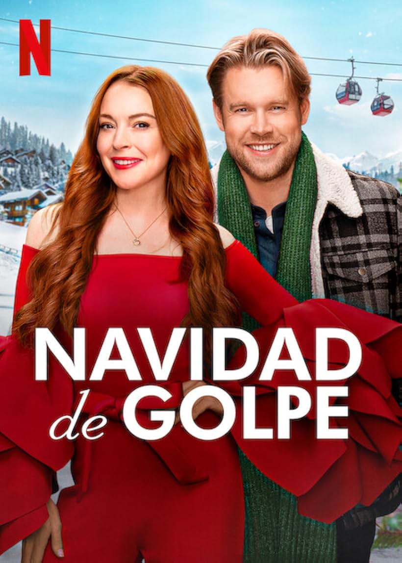 Lindsay Lohan and Chord Overstreet in Falling for Christmas (2022)