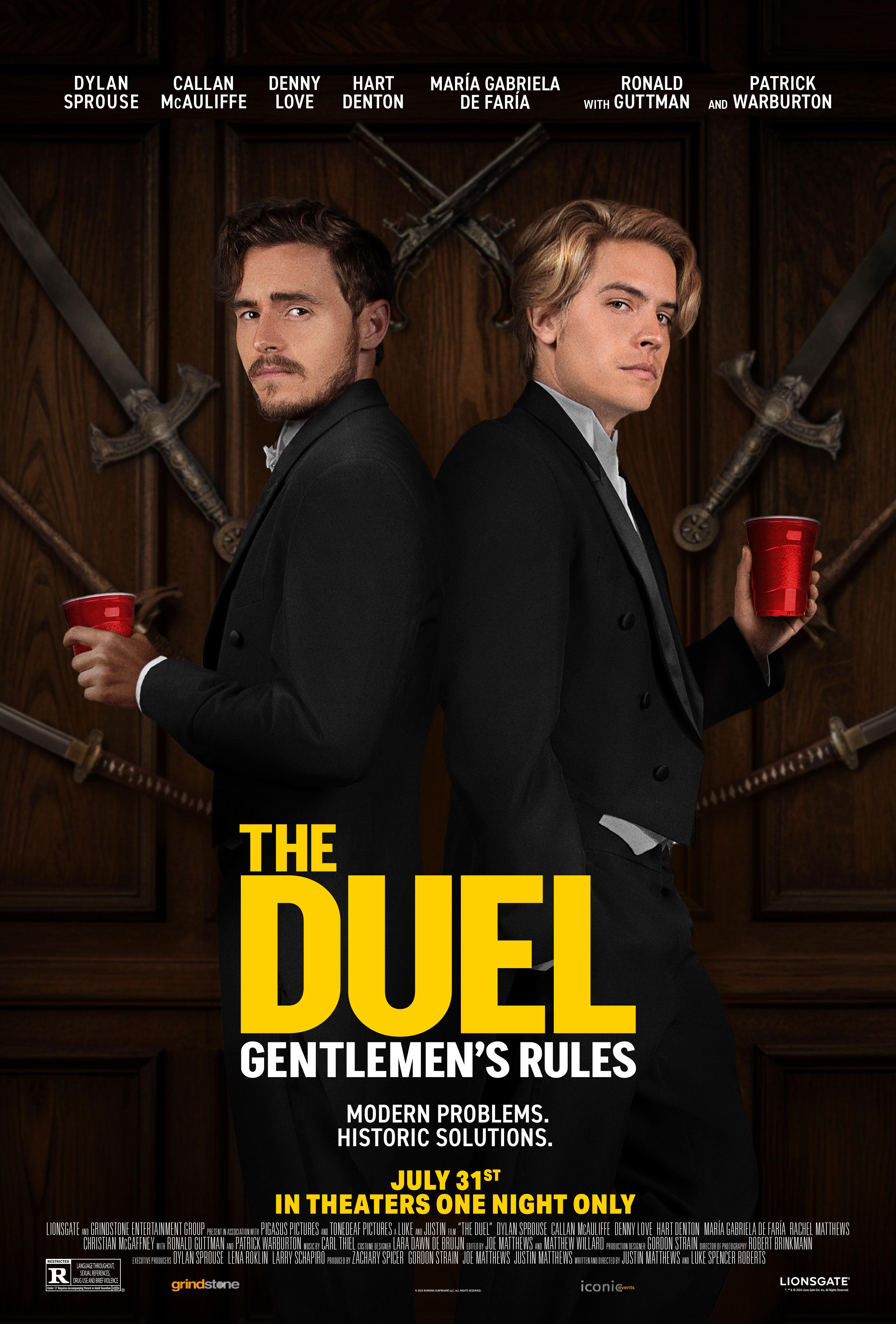 Dylan Sprouse and Callan McAuliffe in The Duel (2023)