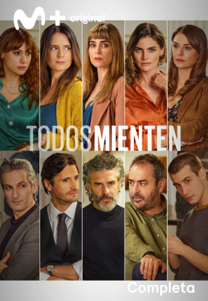 Ernesto Alterio, Juan Diego Botto, Eva Santolaria, Leonardo Sbaraglia, Natalia Verbeke, Jorge Bosch, Lucas Nabor, Miren Ibarguren, Amaia Salamanca, and Irene Arcos in Todos mienten (2022)