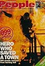 Sunday People magazine cover. Tom Delmar burns for BBC 999 propgram.