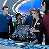 Penny Johnson Jerald, Seth MacFarlane, Peter Macon, Mark Jackson, Halston Sage, and Giorgia Whigham in The Orville (2017)