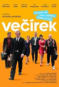 Nela Boudová, Jirí Langmajer, Karel Roden, Tatiana Dyková, Marek Taclík, and Marián Cekovský in Vecírek (2021)