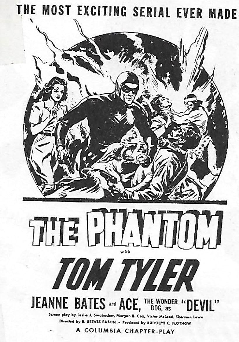 Jeanne Bates, Tom Tyler, and Ace the Wonder Dog in The Phantom (1943)