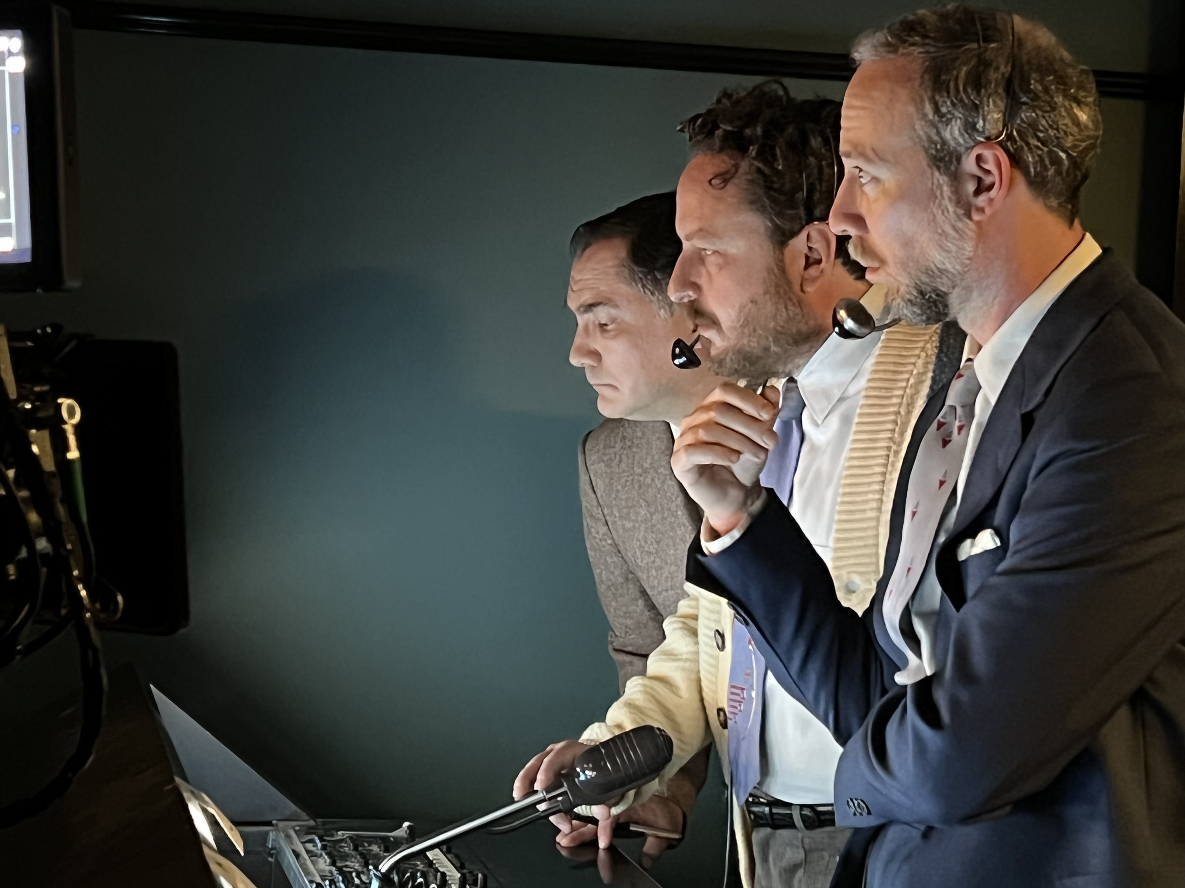 Kevin Sussman, Gregg Brown and John Alton (R-L) Production still Lessons in Chemistry "Little Miss Hastings" (Season 1, Episode 1)